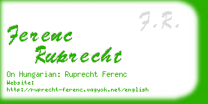 ferenc ruprecht business card